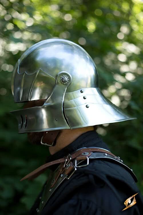 Sallet – Casque articulé allemand en acier pour GN réaliste