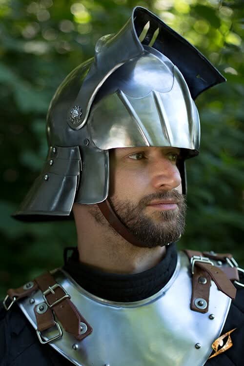 Sallet – Casque articulé allemand en acier pour GN réaliste
