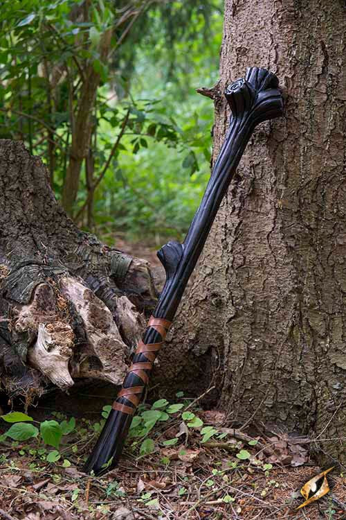 Wooden look foam club for LARP