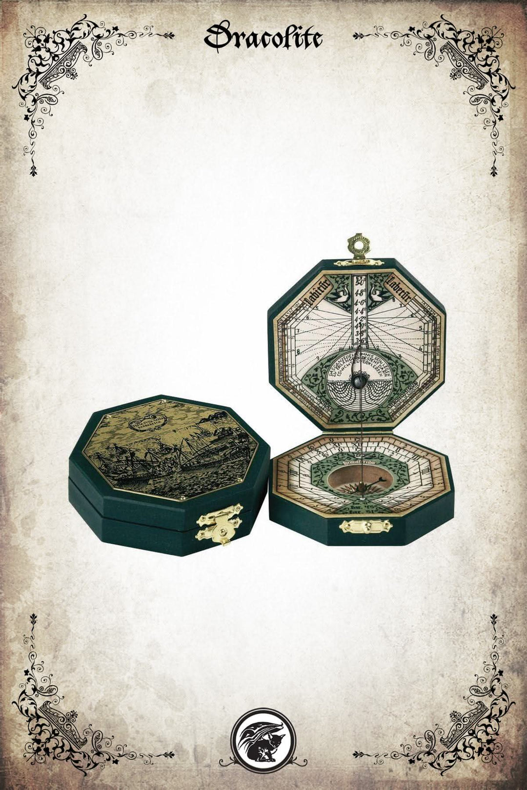 Cadran Solaire de Poche "Brass Octogonal"