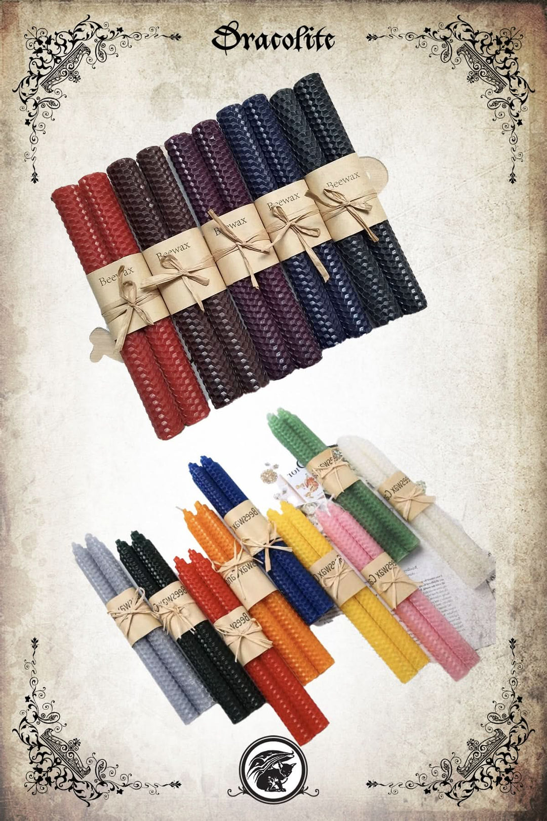 Chandelle Cire d'abeille de couleur pour rituel
