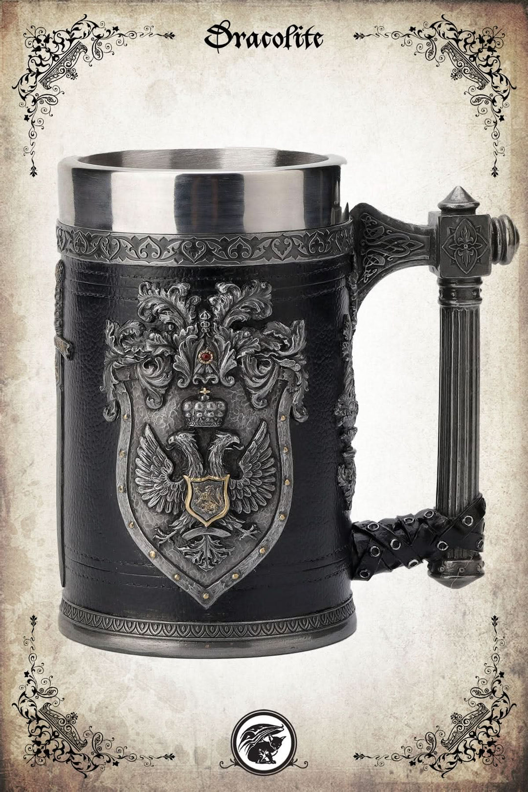 Double Headed Eagle Beer Mug (Silver)