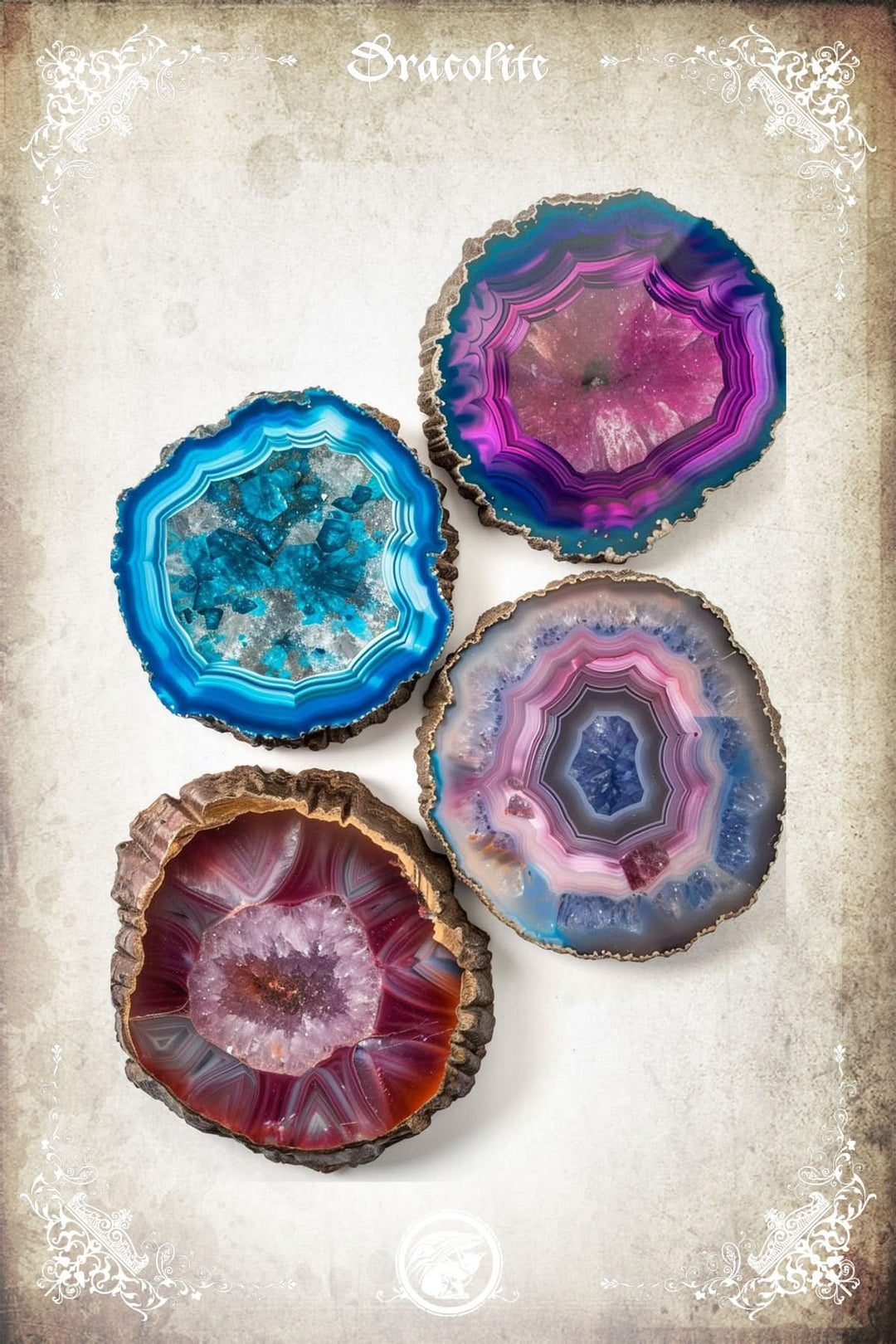 Géode Agate Arc-en-ciel plate