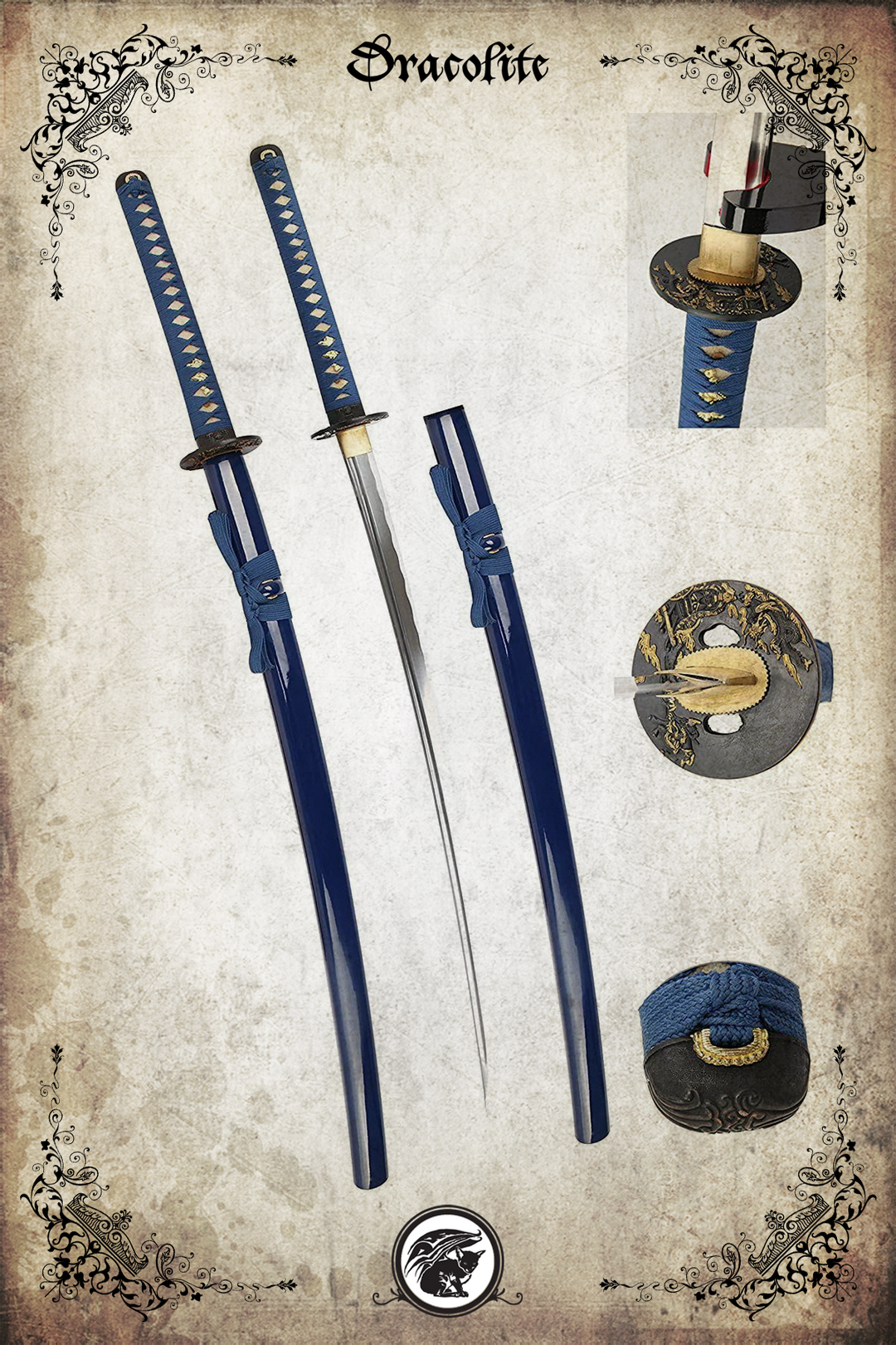 Katana Guerrier Bleu