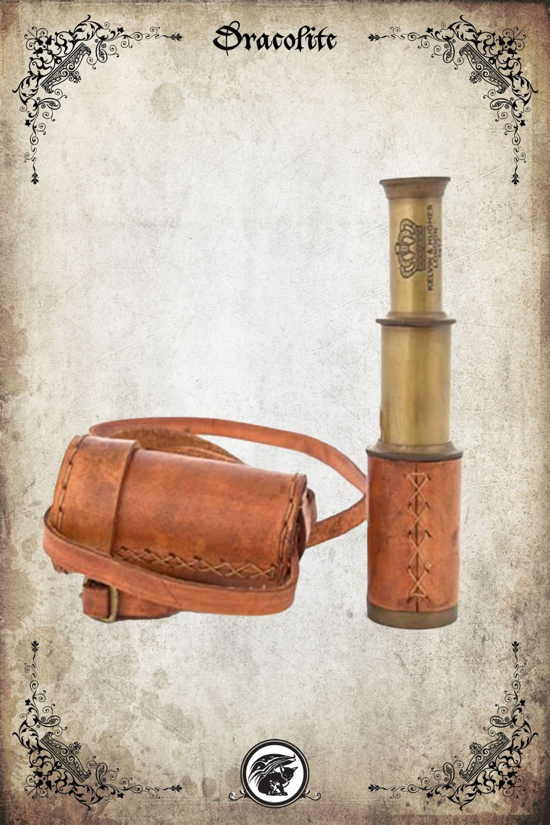 6in Telescope with Brown Leather Case