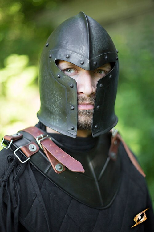 Barbute – Casque italien avec visière en Y pour GN ou reconstitution
