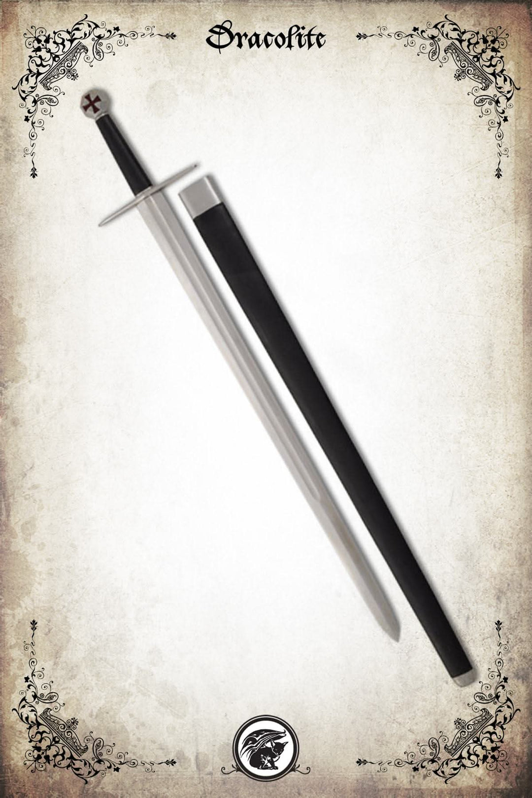 Épée Teutonique des Croisades - Lame en Acier au Carbone Forgée