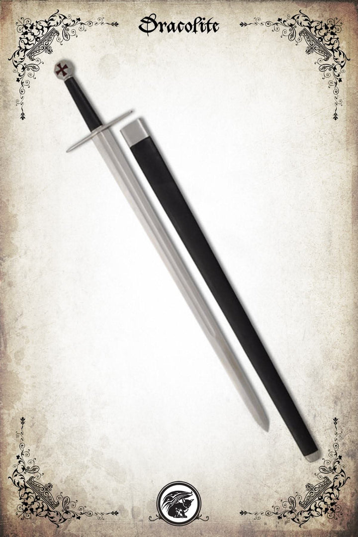 Épée Teutonique des Croisades - Lame en Acier au Carbone Forgée