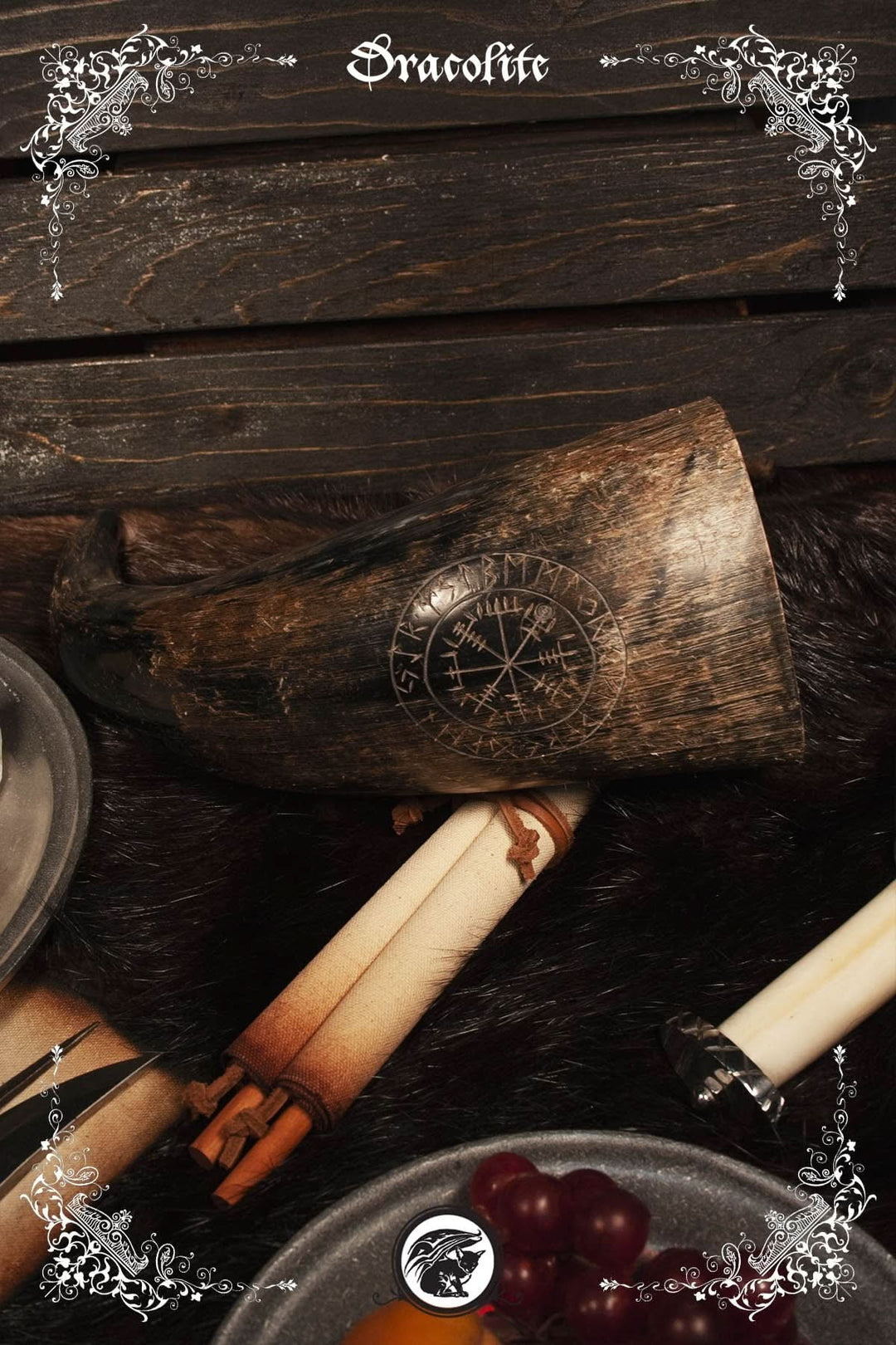 Drinking Horn 500-750ml - Hand Engraved, Historical Inspired