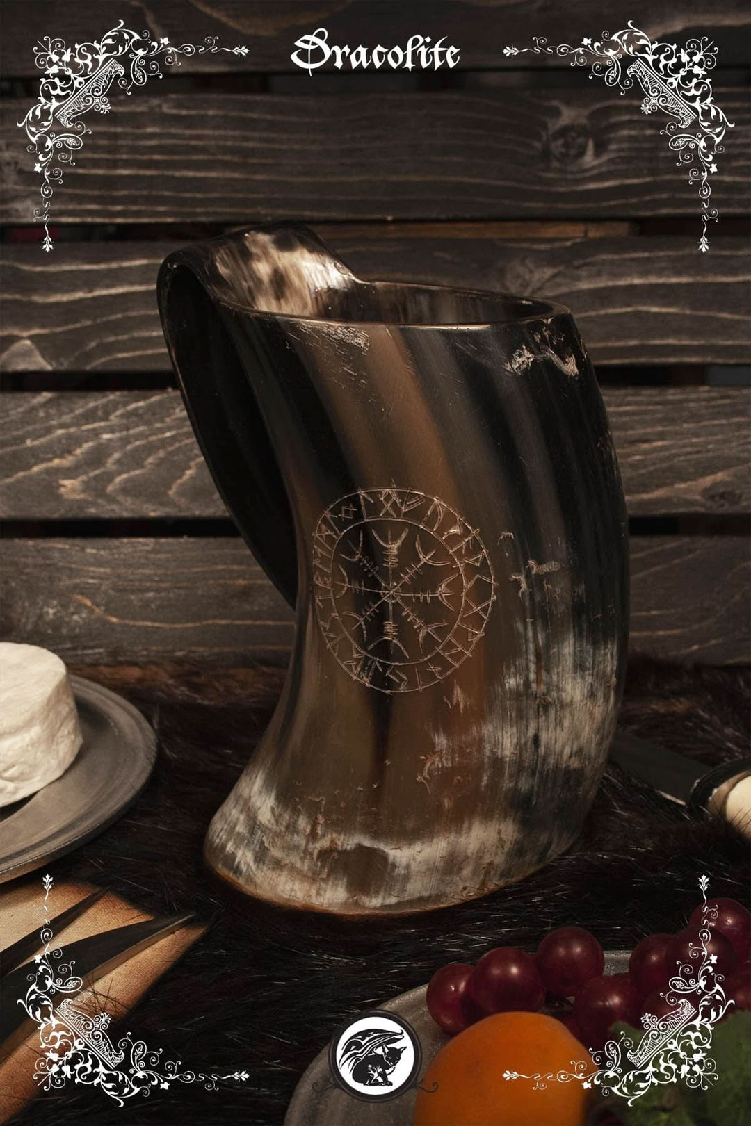 6-8in Hand Engraved Horn Mug Inspired by Historical Horns