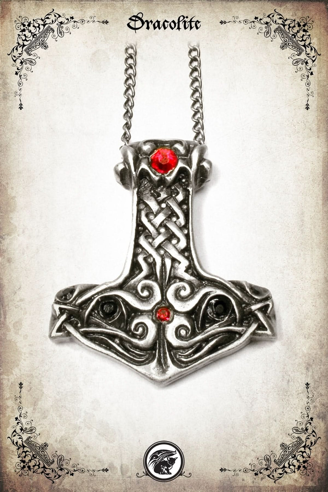 Pendentif Mjolnir avec Pierres