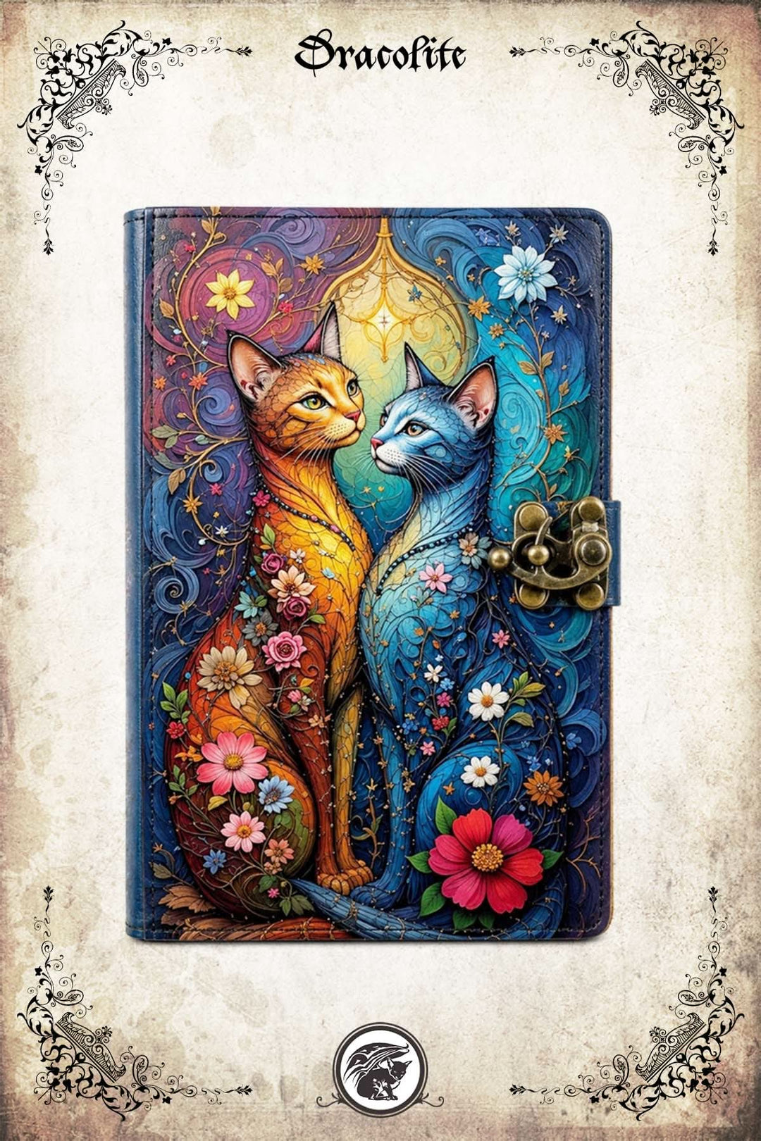 Journal en Cuir - Duo chat