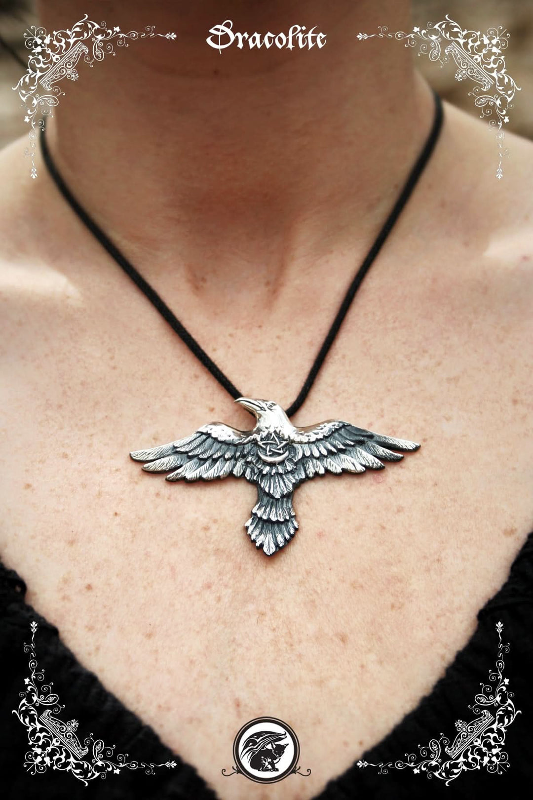 Pendentif Corbeau Magique en Argent Sterling