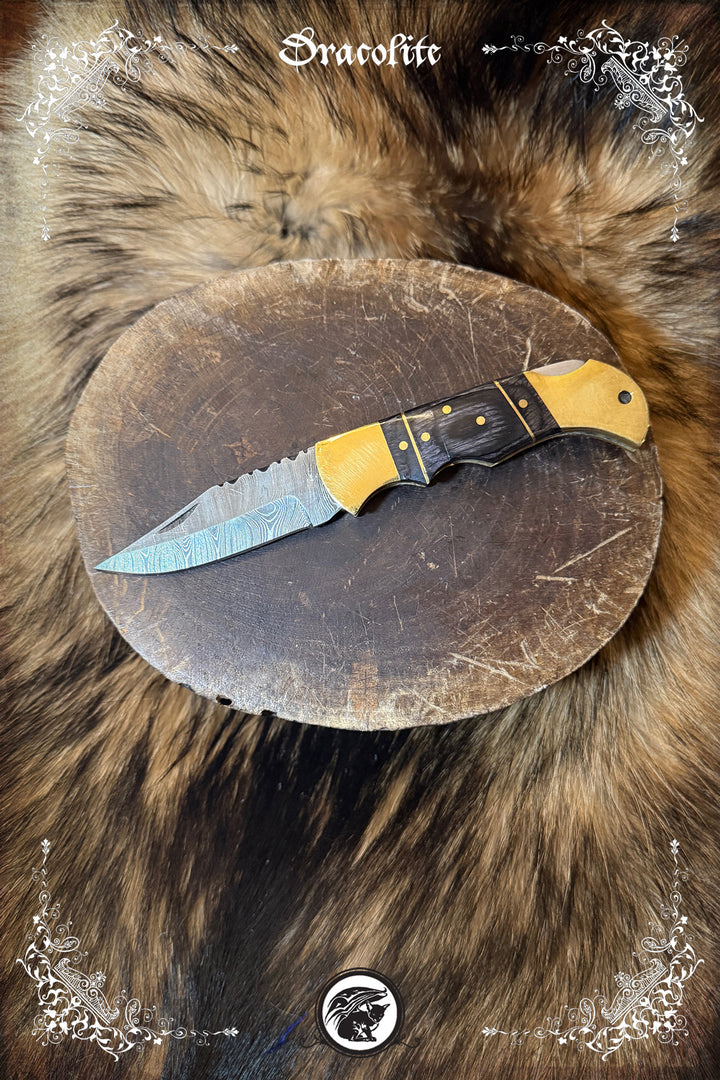 Couteau pliant de poche – lame acier damas