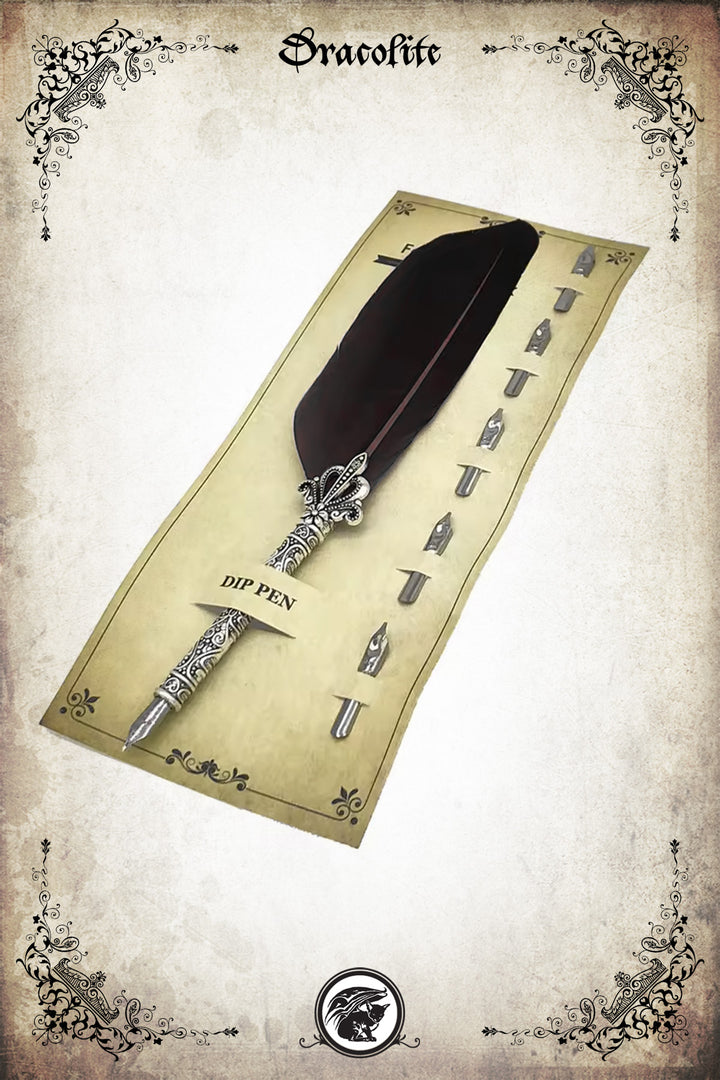 Ensemble de Calligraphie plume et 6 pointes