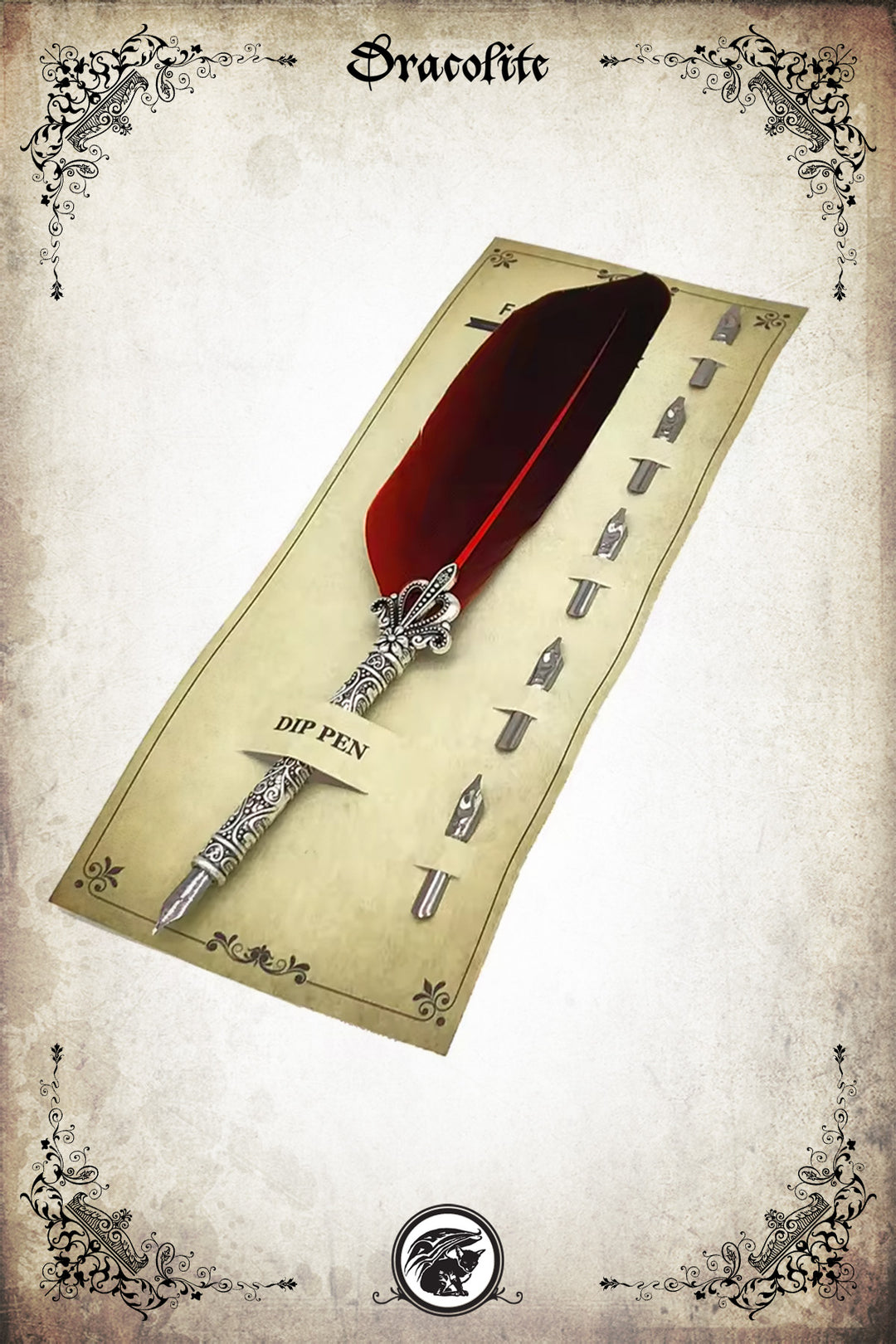 Ensemble de Calligraphie plume et 6 pointes